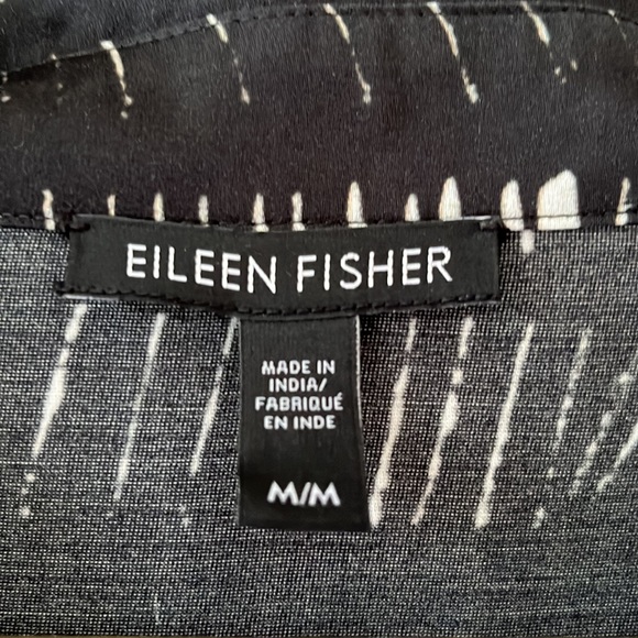 Eileen Fisher Silk and Cotton Button Front Shirt Dress size M - Picture 3 of 7